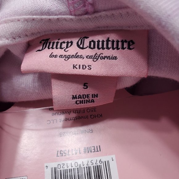 Juicy Couture Girls Velour Track Suit Size 5 - Picture 3 of 13